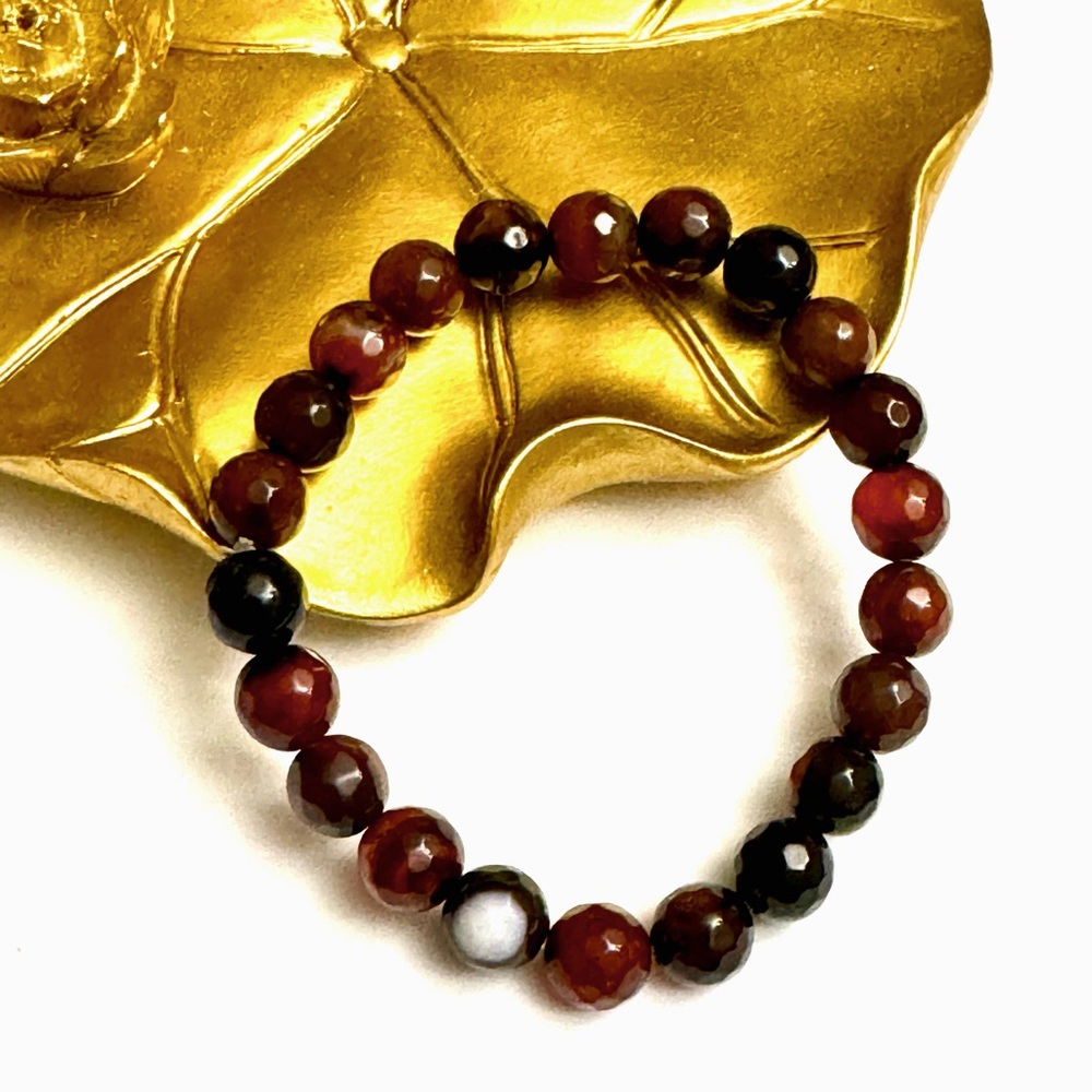 unisex Genuine Brown Agate Bracelet